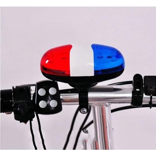Electric Bike Bell 6LED 4 Tone Bike Horn Bike Call LED Bike Police Light Electronic Siren Kids Accessories for Bike Scooter Hot