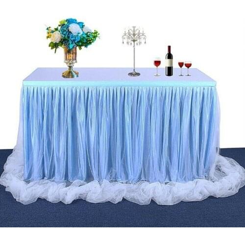 6ft Wedding Tulle Tutu Table Skirt Party Birthday Festive Baby Shower Christmas Day Occasion Decoration