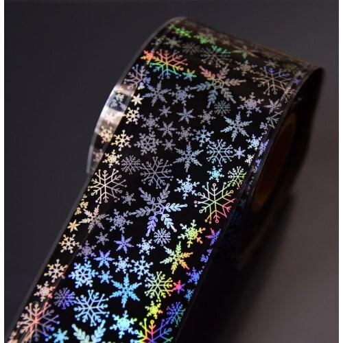 100m/roll Nail Foils Christmas White Snowflake Mixed Nail Art Transfer Sticker for DIY Design Accessories Decorations