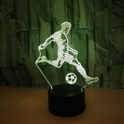 Playing Football 3d Nightlight Colorful Touch Led Visual Usb Desk Lamp Light Gift Home Atmosphere Acrylic 3d Table Lamp