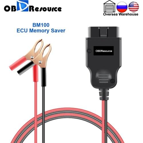 30A 12 Volt Car Power Supply Cable with Clips Automotive Battery Replacement Tool OBDResource BM100 Computer ECU Memory Saver