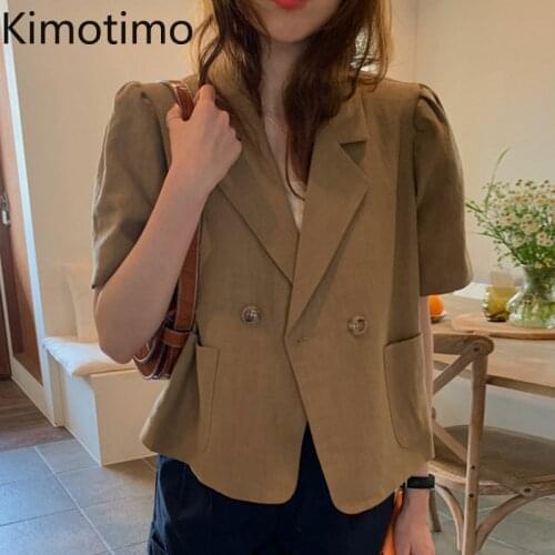 Kimotimo Women's Blazers With Short Sleeves