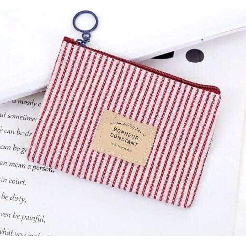 Korean mens and womens cloth wallet key bag creative mini cartoon pencil canvas bag purses Change storage bag purse