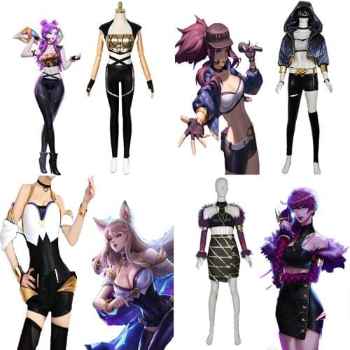 Game LOL Cosplay Costumes KDA Akali Kaisa Ahri Evelynn Cosplay Costume Halloween Carnival Party Women Cosplay Costume