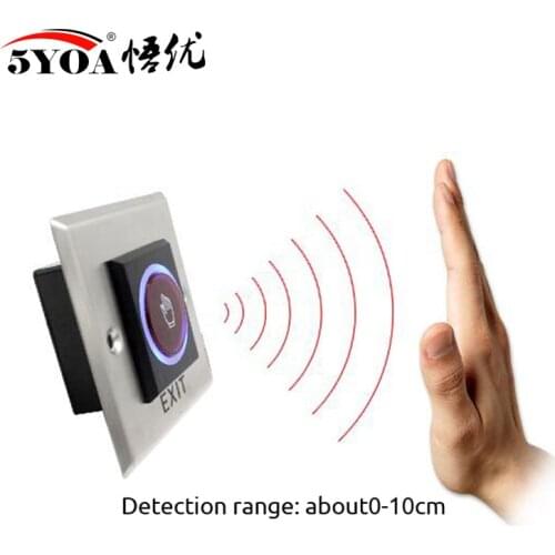 No Touch Exit Button Square Stainless Steel Metal Touchless Door Release Switch IR Contactless Infrared