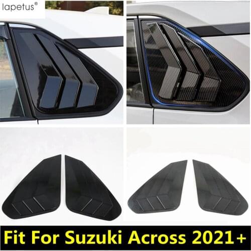 Lapetus Side Rear Window Scoop Louver Shutter Vent Cover Trim ABS Black / Carbon Fiber Look Accessories For Suzuki Across 2021