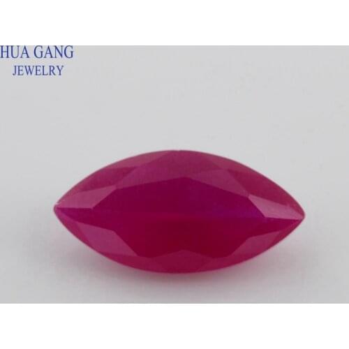 Marquise Shape 5# Rose Red Matte Bottom Marquise Shape Brilliant Cut Synthetic Corundum Stone For Jewelry Size 1.5x3-10x20mm