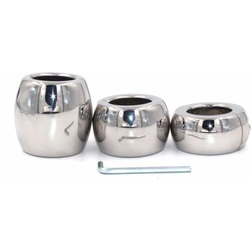 Metal Scrotum Pendant Ball Stretchers Testis Weight penis Restraint Stainless Steel cock Lock Ring 3 Size for choice