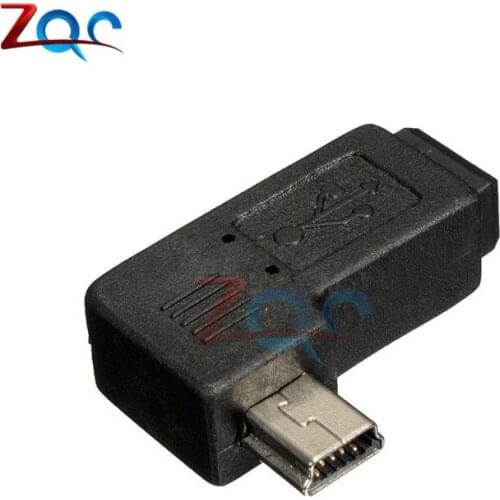 Mini USB 5 Pin Male to Female 90 Degree Angled Extension Adapter Connector