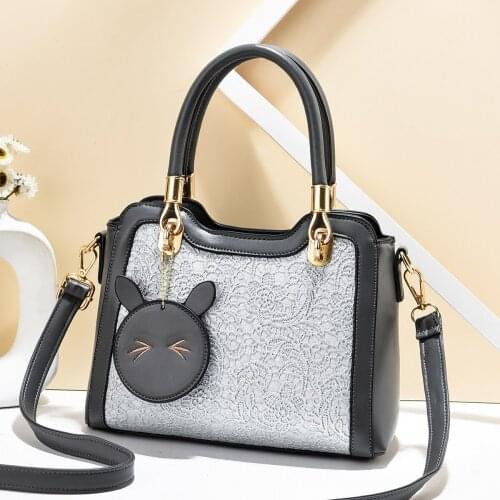 Fashion Guofeng Handle Crossbody Bag Women Portable Solid Color PU Leather Flap Square Bags Popular Shoulder Messenger Handbags