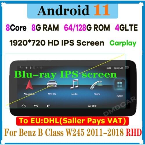 10.25" 8Core CPU 8G RAM Android 10 Car Radio GPS Multimedia player for Mercedes Benz B Class B180 W245 W246 2011-2018 CarPlay