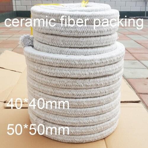40mm 50mm ceramic fiber packing Ceramic fibre set base wire rod Braided Packing heat sealing strip refractory filling