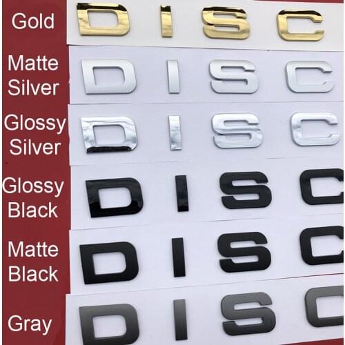 DISCOVERY Emblem Sticker Glossy Black Gold Grey Silver Color Car Styling Accessories