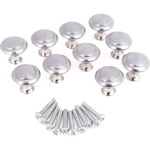 Stainless Steel Round Cabinet Knobs Drawer Knobs Kitchen Cupboard Pull Handles Furniture Hardware Accessory Hot! 10pcs/set