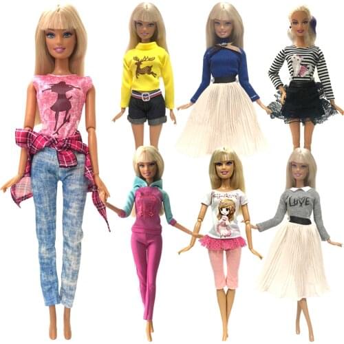 NK 1x Doll Summer Dress Wedding Party Gown Skirt Daily Casual Wear Clothes for Barbie Doll DIY Accessories Baby Girl Toy A6 JJ