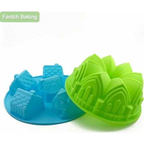 2021New Cake Bake Mold Castle House Round Shape Silicone Bread Pan Toast Mold Cake Tray Mould Non-stick Baking Tools Reusable