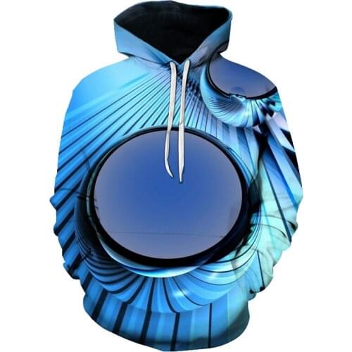 Autumn and winter models of space-time tunnel 3D printing couple hoodies fashion casual sports hoodies oversized mens clothing