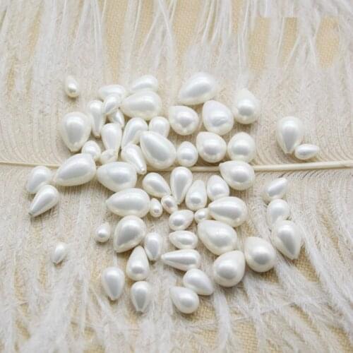 Mother-of-pearl Hand-carved Half-hole Drop-shaped Shell Beads Jewelry DIY Necklace Earrings Jewelry Accessories Shell Pearl