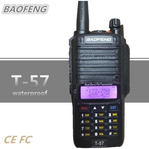 BAOFENG T-57 Waterproof IP67 10KM Walkie Talkie Professional UHF VHF Dual PTT Poratable CB Radio Station UV-9R BAOFENG T57