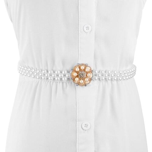 35 Styles New Fashion Women Pearls Elastic Wedding Bridal Belts Elegant Lady Pearl Beaded Sashes Dress Accessories