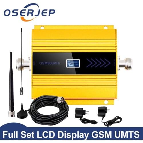 OSERJEP GSM 2G 3G Cellphone Repeater UMTS GSM 900Mhz Cell Phone Amplifier LCD Display + Sucker Antenna