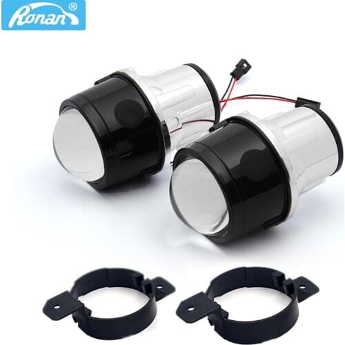 Ronan 2pcs 2.5" Bi-Xenon Fog Light Projector Lens DIY Car Styling for March Qashqai Sunny Livina TIIDA TEANA use H8 H9 H11bulb