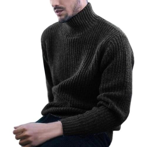 High Neck Sweaters And Pullovers Men Long Sleeve Knitted Sweater High Quality Winter Pullovers Homme Warm Sweater 3xl Newest
