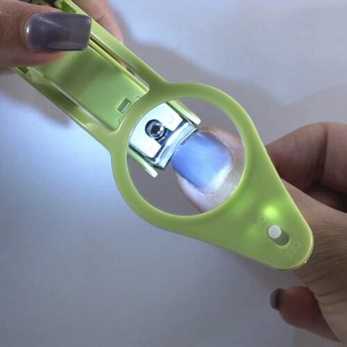 LED Light Magnifier Nail Clippers Portable Foldable Splash-proof Home Practical Multi-Function Nail Clippers FP8