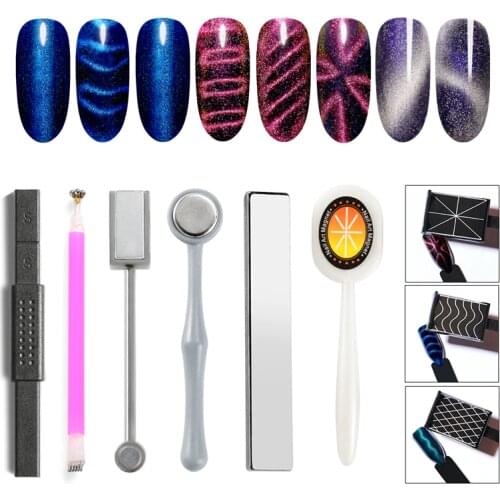 Mtssii Magical Magnet Board UV Cat Eyes Pencil for UV Painting Gel Nail Polish Strong Magnetic Nail Stick Manicure Nail Art Tool