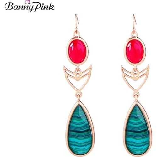 Banny Pink Chunky Long Waterdrop Dangle Earrings For Women Elegant Resin Statement Drop Earrings Pendant Earrings Party Jewelry