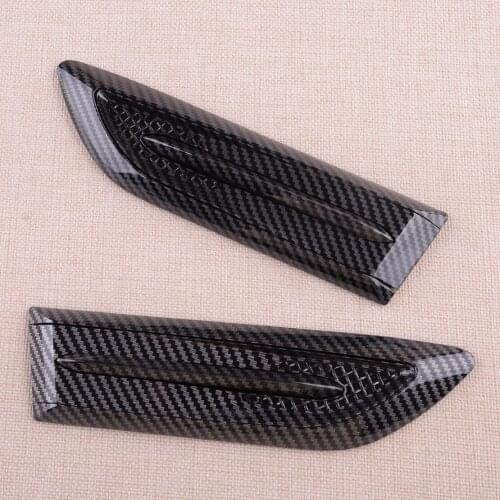 1 Pair Universal ABS Car Carbon Fiber Style Side Air Flow Intake Decorative Scoop Vent Bonnet Cover Grill