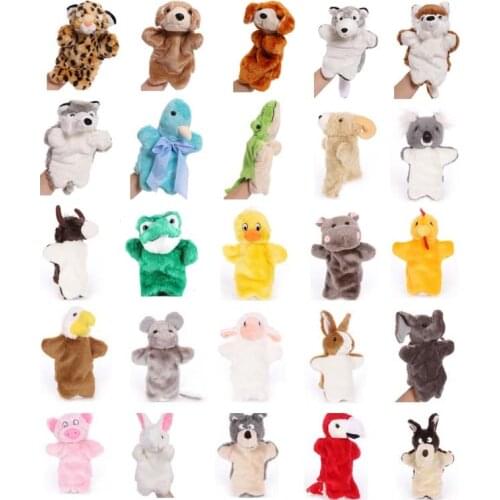 1pcs 25cm Hand Puppet Animal Plush Toys Baby Educational Hand Puppets Cartoon Pretend Telling Story Doll Toy for Kids Children
