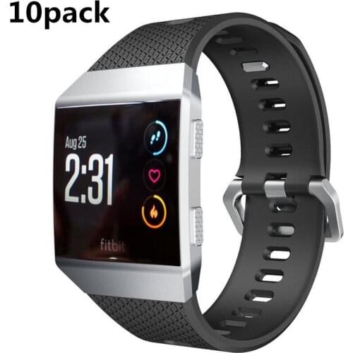 10pcs Soft Silicone Replacement Sport Bracelet Accessories Ring Band Strap For Fitbit Ionic Smart Fitness Watch