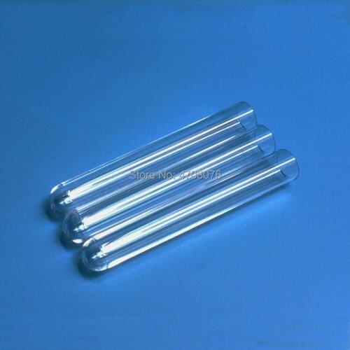 12x100mm 50pcs/lot Plastic test tube without stopper PS labware for scientific experiment transparent lab tube round bottom