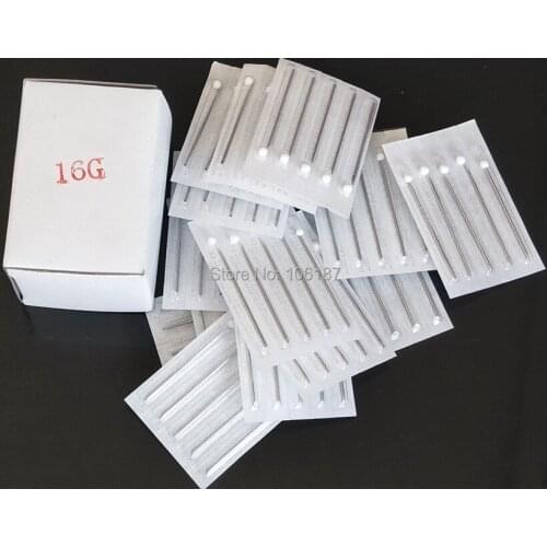 16G Body Piercing Sterile Needles Supply 100 pcs piercing needles For Ear Nose Navel Nipple