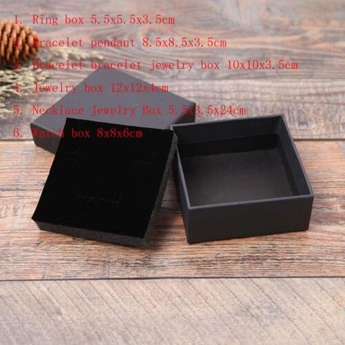 2019 New 20Pcs/Lot Black Kraft Paper Jewelry Boxes Gift Package Boxes Organizer Charms Ring Watch Earring Jewelry Boxes