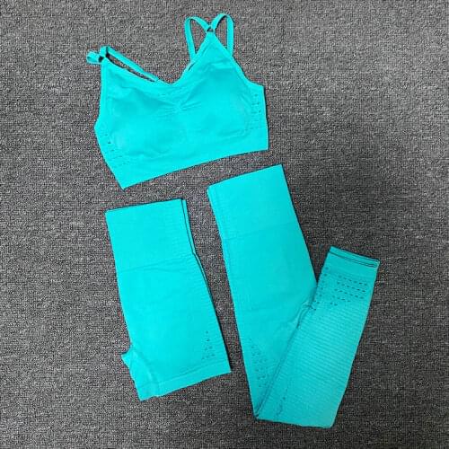 3 Pieces Women Seamless Workout Clothes Gym Sports Bra+Sport Shorts+Seamless Leggings Sports Wear Women Gym Clothing Yoga Suit