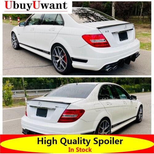 Car ABS Plastic Unpainted Primer Rear Trunk Boot Wing Lip Spoiler For W204 Spoiler 2008-2014 Benz C-Class C180 C200 C300 C63
