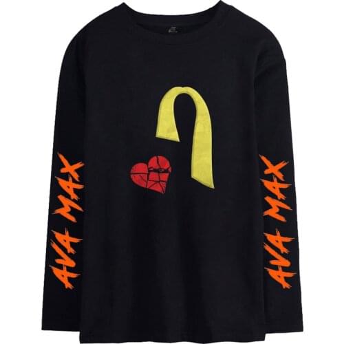 Ava Max Fashion Printing T-shirt Long Sleeve Harajuku Hip Hop Unisex T-shirt Summer Funny T-shirt, Round Neck Informal T-shirt