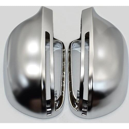 Car Mirror Cover For Audi B8 A3 A4 A5 A6 S4 RS4 S6 RS6 1 Pair of Matte Chrome Rearview Mirror Cover Protection Cap Car Styling