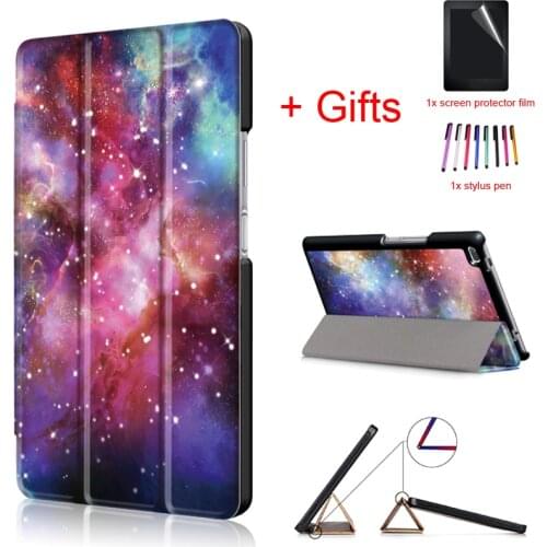 PU Leather Cover Case for Lenovo Tab4 Tab 4 8 TB-8504x TB-8504F TB-8504N TB-8504 8inch Tablet Funda Flip Magnet Case +Film+Pen