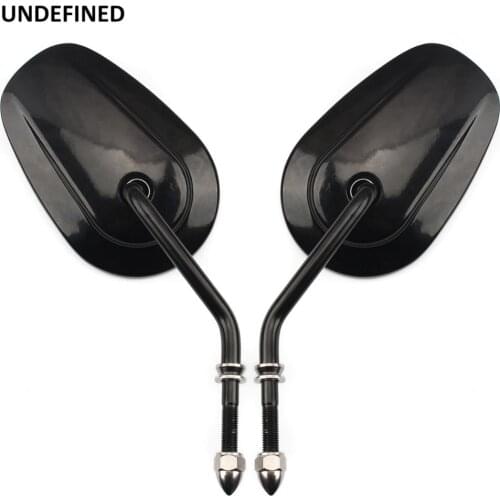 Black Motorcycle Mirror Aluminum Side Rearview Mirror For Harley Touring FLHT Dyna FXD Sportster XL 1200 883 1982-2018 Cruiser