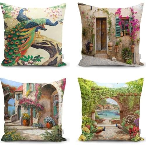 Decorative Landscape 4'Lü Cushion Pillow Decorate Case Set High Quality Stylish Home Garden Room Kitchen Gift Useful Decorative Colorful