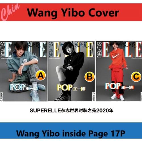 2020 UNIQ Wang Yibo ABC Cover Available Fashion Magazine Present Poster Postcard Chinese Magazine Super ELLE Wangyibo Photobook