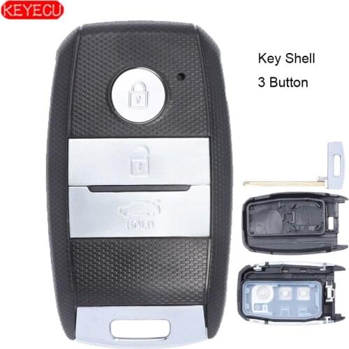 KEYECU Smart Car Remote key Shell Case 3 Button Fob for Kia K3 K5 + Uncut Blade