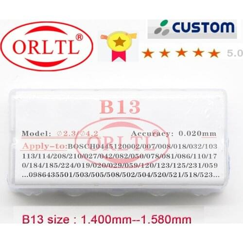 ORLTL DIESEL COMMON RAIL INJECTOR ADJUST SHIMS B13(1.4-1.58) FUEL GASKET KIT WASHE Diameter 2.3x4.2 MM FOR BOSCH 50PC/BOX