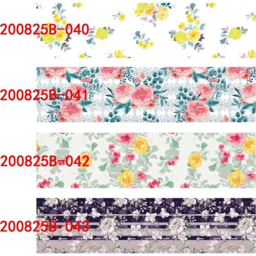 50 yards/lot)Garment accessories 16mm 22mm 25mm 38mm flower printed grosgrain ribbon