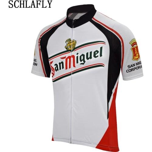 Red white black cycling jerseys retro summer short sleeve bike wear beer jersey road jersey cycling clothing schlafly