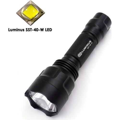 Manta Ray C8 Portable Lanterna Luminus SST-40-W LED Flashlight Waterproof Aluminum AMC7135X10 Torch light for outdoor lighting