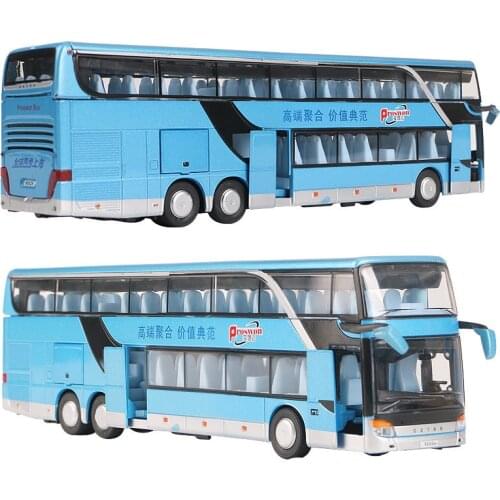 Simulation double-decker bus model,hot sale 1:50 travel bus alloy model,childrens sound and light pull back toys,free shipping